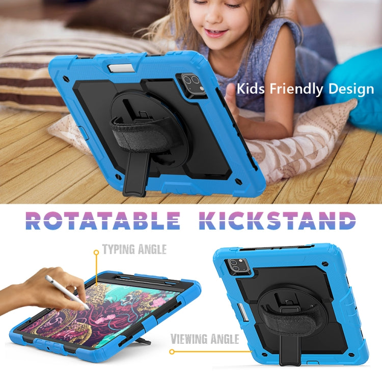 For iPad Pro 11 inch (2018) / Pro 11 inch (2020) Shockproof Colorful Silica Gel + PC Protective Tablet Case with Holder & Shoulder Strap & Hand Strap & Pen Slot(Baby Blue) - iPad Pro 11 (2020) Cases by buy2fix | Online Shopping UK | buy2fix