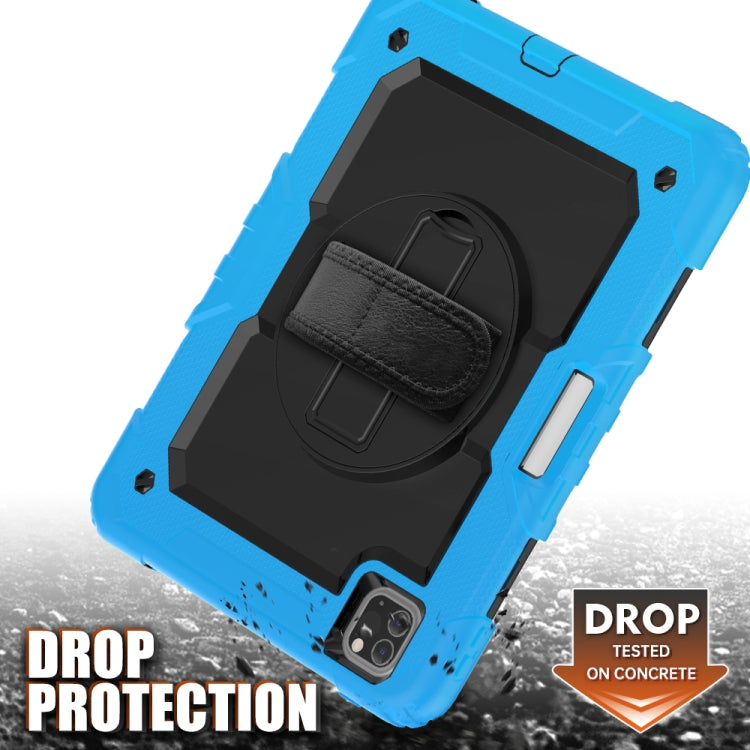For iPad Pro 11 inch (2018) / Pro 11 inch (2020) Shockproof Colorful Silica Gel + PC Protective Tablet Case with Holder & Shoulder Strap & Hand Strap & Pen Slot(Baby Blue) - iPad Pro 11 (2020) Cases by buy2fix | Online Shopping UK | buy2fix