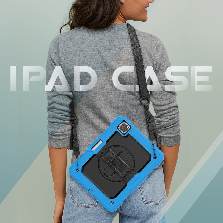 For iPad Pro 11 inch (2018) / Pro 11 inch (2020) Shockproof Colorful Silica Gel + PC Protective Tablet Case with Holder & Shoulder Strap & Hand Strap & Pen Slot(Baby Blue) - iPad Pro 11 (2020) Cases by buy2fix | Online Shopping UK | buy2fix