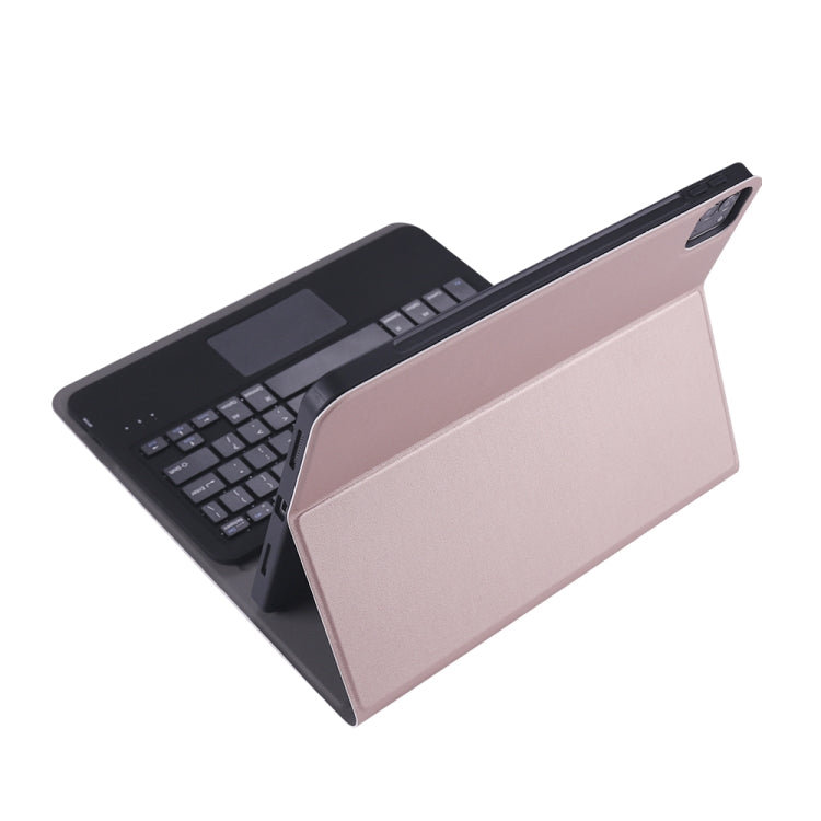 A11B-A Ultra-thin ABS Detachable Bluetooth Keyboard Tablet Case with Touchpad & Pen Slot & Holder for iPad Pro 11 2022 / 2021 / Air 5 / Air 4 (Rose Gold) - For iPad Pro by buy2fix | Online Shopping UK | buy2fix