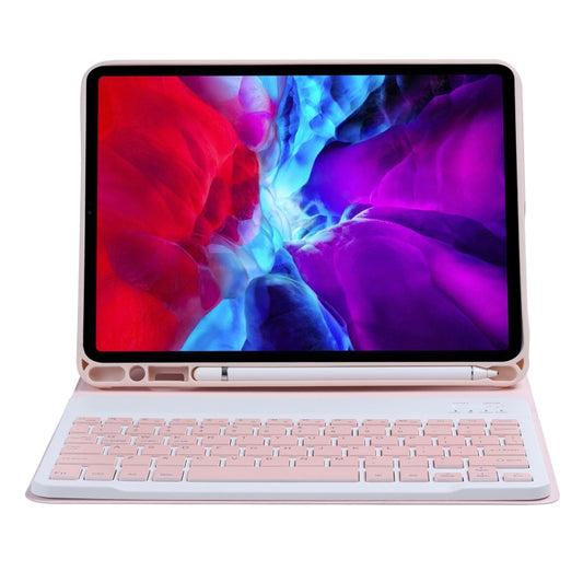C-11B Detachable Candy Color Bluetooth Keyboard Leather Tablet Case with Pen Slot & Holder for iPad Pro 11 2022 / 2021 / Air 5 / Air 4 (Pink) - For iPad Pro by buy2fix | Online Shopping UK | buy2fix