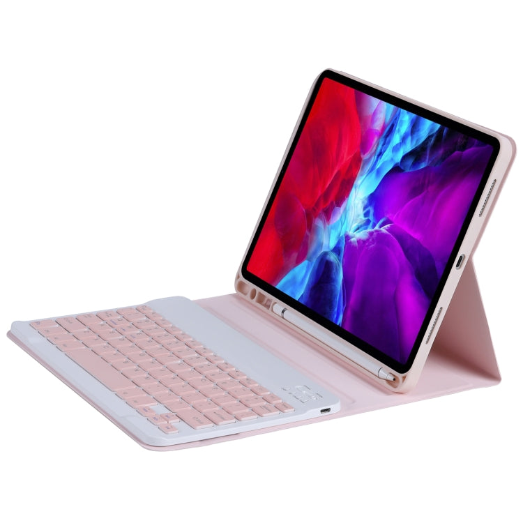 C-11B Detachable Candy Color Bluetooth Keyboard Leather Tablet Case with Pen Slot & Holder for iPad Pro 11 2022 / 2021 / Air 5 / Air 4 (Pink) - For iPad Pro by buy2fix | Online Shopping UK | buy2fix