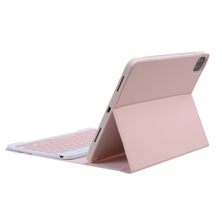 C-11B Detachable Candy Color Bluetooth Keyboard Leather Tablet Case with Pen Slot & Holder for iPad Pro 11 2022 / 2021 / Air 5 / Air 4 (Pink) - For iPad Pro by buy2fix | Online Shopping UK | buy2fix