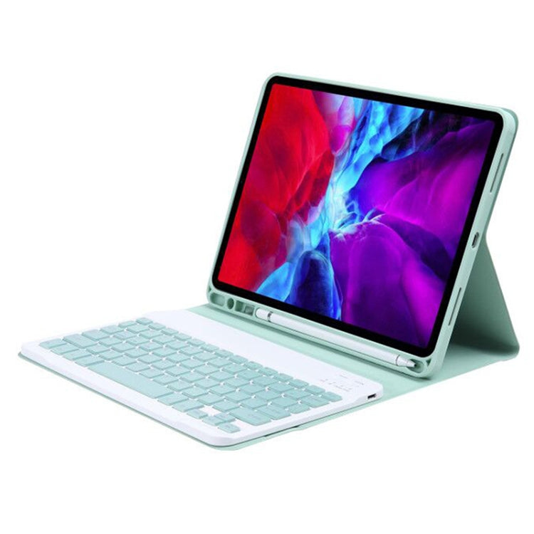 C-11B Detachable Candy Color Bluetooth Keyboard Leather Tablet Case with Pen Slot & Holder for iPad Pro 11 2022 / 2021 / Air 5 / Air 4 (Light Green) - For iPad Pro by buy2fix | Online Shopping UK | buy2fix