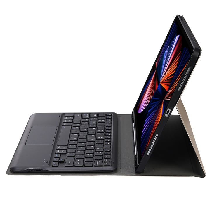 A12B-A Ultra-thin ABS Detachable Bluetooth Keyboard Tablet Case with Touchpad & Pen Slot & Holder for iPad Air 13 2024 / 2025 / Pro 12.9 2021 (Gold) - For iPad Pro by buy2fix | Online Shopping UK | buy2fix