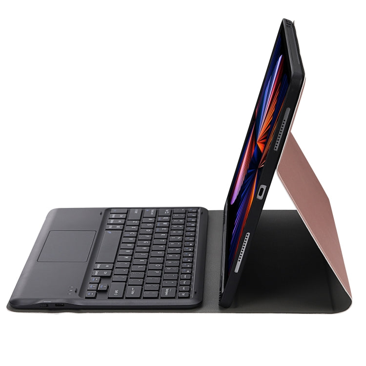 A12B-A Ultra-thin ABS Detachable Bluetooth Keyboard Tablet Case with Touchpad & Pen Slot & Holder for iPad Air 13 2024 / 2025 / Pro 12.9 2021 (Rose Gold) - For iPad Pro by buy2fix | Online Shopping UK | buy2fix