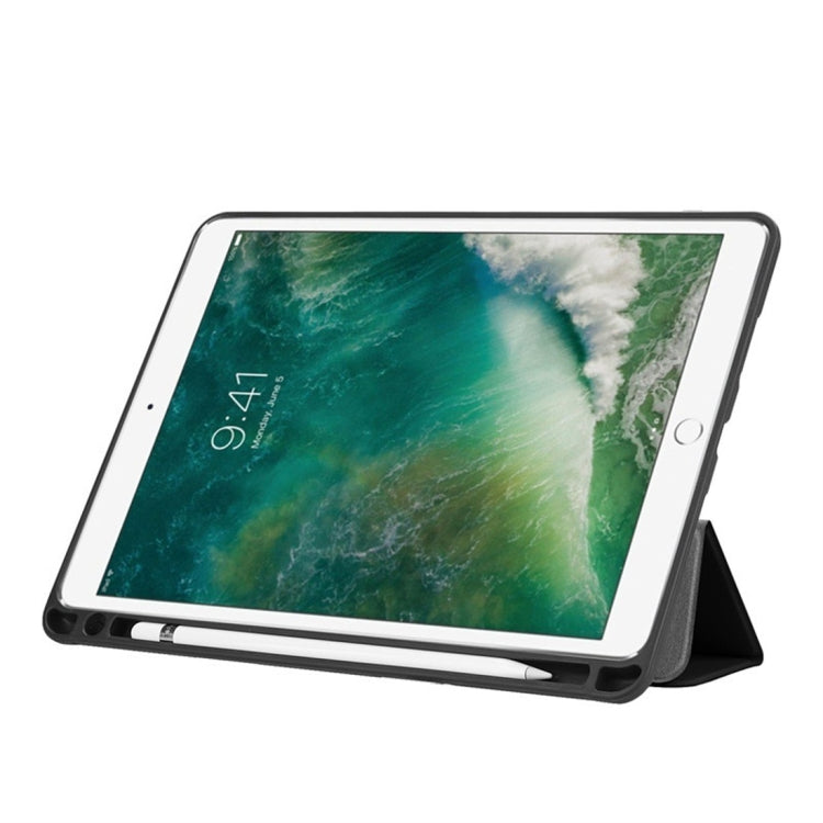 Custer Texture Horizontal Flip Leather Case for iPad Pro 10.5 Inch / iPad Air (2019), with Three-folding Holder & Pen Slot (Dark Blue) - iPad Air (2019) Cases by buy2fix | Online Shopping UK | buy2fix