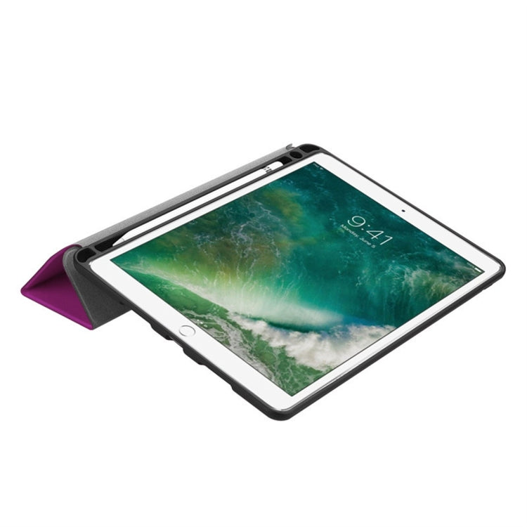 Custer Texture Horizontal Flip Leather Case for iPad Pro 10.5 Inch / iPad Air (2019), with Three-folding Holder & Pen Slot (Dark Blue) - iPad Air (2019) Cases by buy2fix | Online Shopping UK | buy2fix
