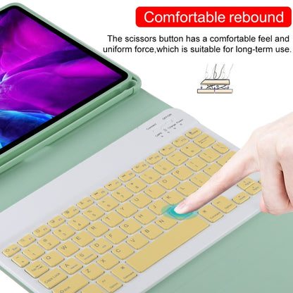 TG11B Detachable Bluetooth Yellow Keyboard + Microfiber Leather Tablet Case for iPad Pro 11 inch (2020), with Pen Slot & Holder (Green) - For iPad Pro by buy2fix | Online Shopping UK | buy2fix