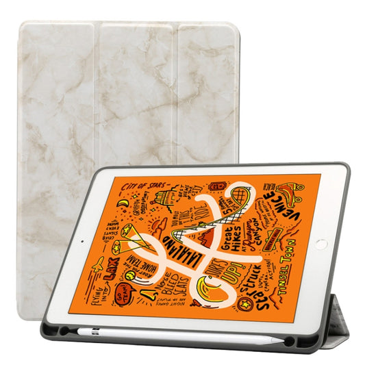 Marble Texture Pattern Horizontal Flip Leather Case for iPad Air 2019 10.5 inch, with Three-folding Holder & Pen Slot & Sleep / Wake-up Function (White) - iPad Air (2019) Cases by buy2fix | Online Shopping UK | buy2fix