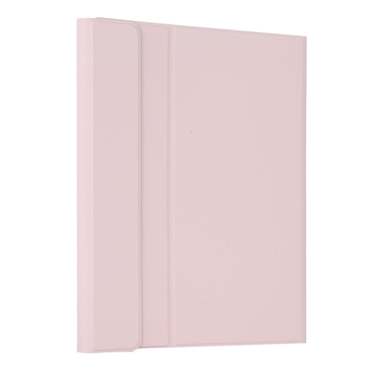 T129 Detachable Bluetooth Black Keyboard Microfiber Leather Tablet Case for iPad Pro 12.9 inch (2020), with Holder (Pink) - For iPad Pro by buy2fix | Online Shopping UK | buy2fix