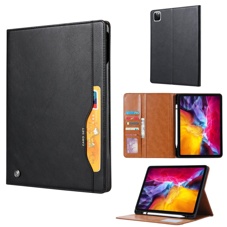 Knead Skin Texture Horizontal Flip Leather Case for iPad Pro 12.9 inch 2022/2021/2020/2018, with Photo Frame & Holder & Card Slots & Wallet & Pen Slot (Black) - iPad Pro 12.9 (2018) Cases by buy2fix | Online Shopping UK | buy2fix
