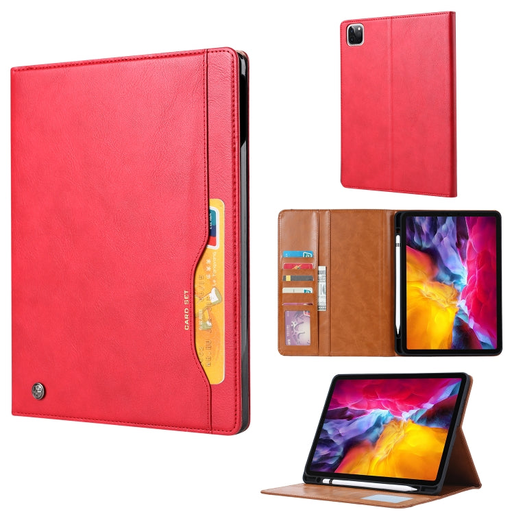Knead Skin Texture Horizontal Flip Leather Case for iPad Pro 12.9 inch 2022/2021/2020/2018, with Photo Frame & Holder & Card Slots & Wallet & Pen Slot (Red) - iPad Pro 12.9 (2018) Cases by buy2fix | Online Shopping UK | buy2fix