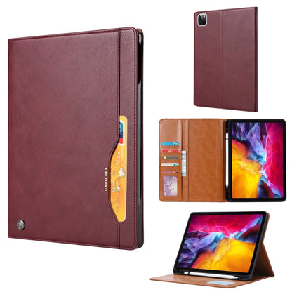 Knead Skin Texture Horizontal Flip Leather Case for iPad Pro 12.9 inch 2022/2021/2020/2018, with Photo Frame & Holder & Card Slots & Wallet & Pen Slot (Wine Red) - iPad Pro 12.9 (2018) Cases by buy2fix | Online Shopping UK | buy2fix