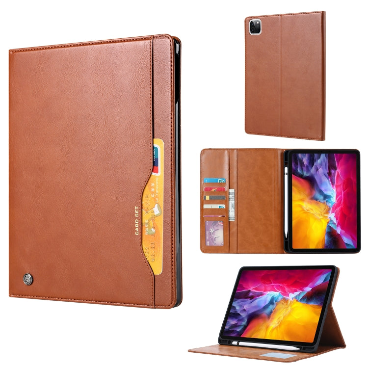 Knead Skin Texture Horizontal Flip Leather Case for iPad Pro 12.9 inch 2022/2021/2020/2018, with Photo Frame & Holder & Card Slots & Wallet & Pen Slot (Brown) - iPad Pro 12.9 (2018) Cases by buy2fix | Online Shopping UK | buy2fix