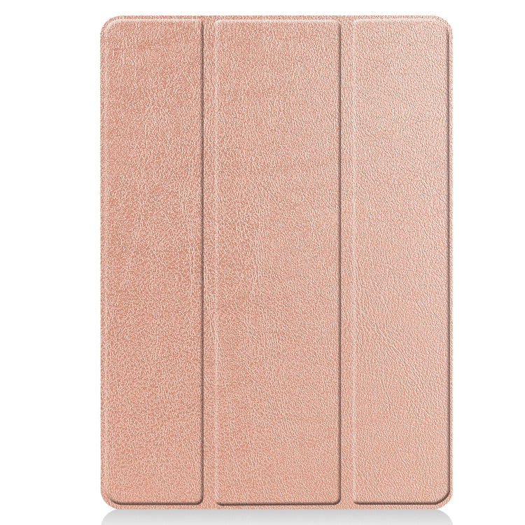 For iPad 10.2 2021 / 2020 / 2019 Custer Texture Horizontal Flip Smart TPU Leather Case with Sleep / Wake-up Function & Three-folding Holder & Pen Slot(Rose Gold) - iPad 10.2 Cases by buy2fix | Online Shopping UK | buy2fix