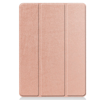 For iPad 10.2 2021 / 2020 / 2019 Custer Texture Horizontal Flip Smart TPU Leather Case with Sleep / Wake-up Function & Three-folding Holder & Pen Slot(Rose Gold) - iPad 10.2 Cases by buy2fix | Online Shopping UK | buy2fix