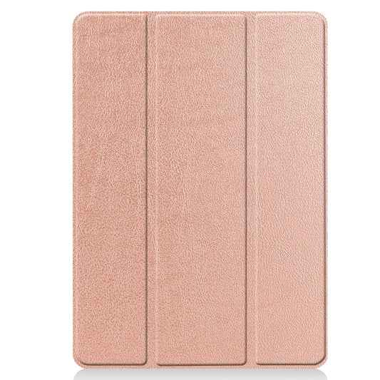 For iPad 10.2 2021 / 2020 / 2019 Custer Texture Horizontal Flip Smart TPU Leather Case with Sleep / Wake-up Function & Three-folding Holder & Pen Slot(Rose Gold) - iPad 10.2 Cases by buy2fix | Online Shopping UK | buy2fix