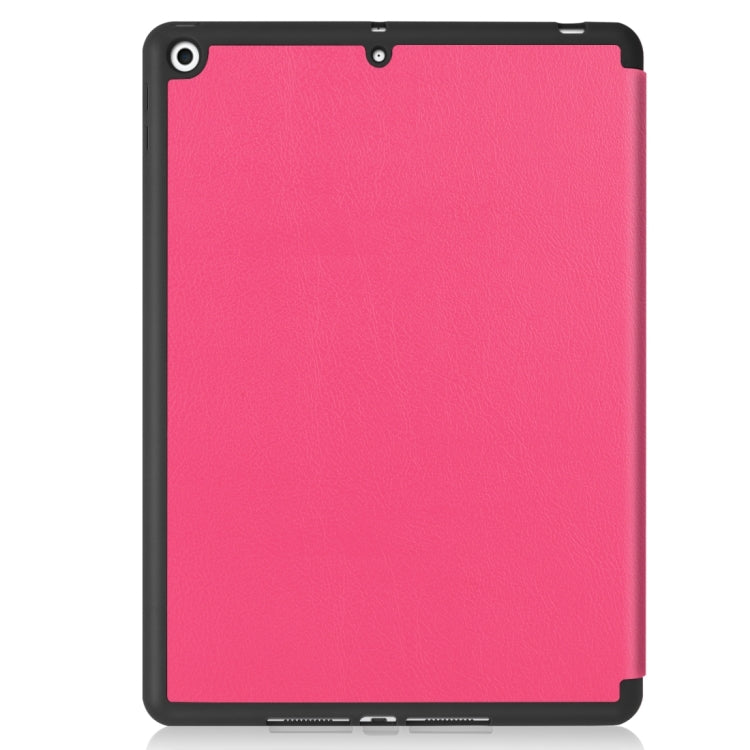 For iPad 10.2 2021 / 2020 / 2019 Custer Texture Horizontal Flip Smart TPU Leather Case with Sleep / Wake-up Function & Three-folding Holder & Pen Slot(Rose Red) - iPad 10.2 Cases by buy2fix | Online Shopping UK | buy2fix