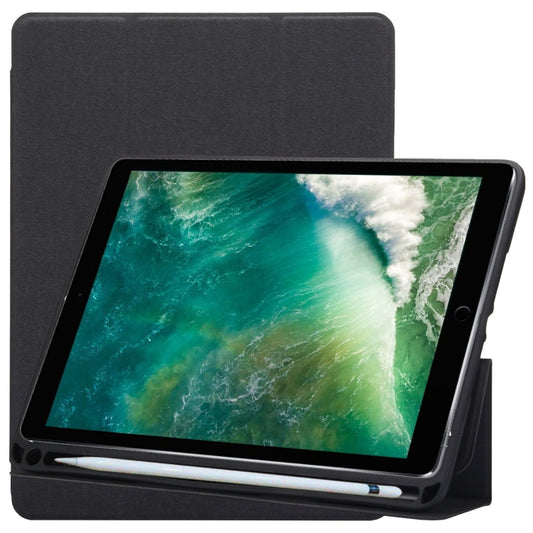 Cloth Texture Pattern Horizontal Flip Leather Case for iPad Pro 10.5 inch ,with Three-folding Holder & Pen Slots (Black) - iPad Pro 10.5 inch Cases by buy2fix | Online Shopping UK | buy2fix