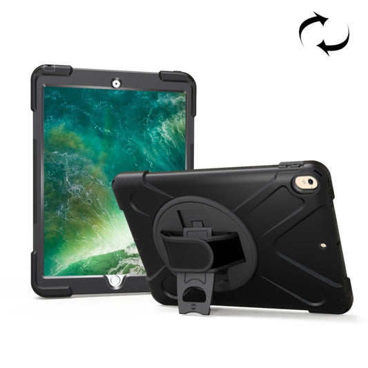 For iPad Pro 10.5 inch 360 Degree Rotation PC + Silicone Protective Case with Holder & Hand-strap (Black) - iPad Pro 10.5 inch Cases by buy2fix | Online Shopping UK | buy2fix