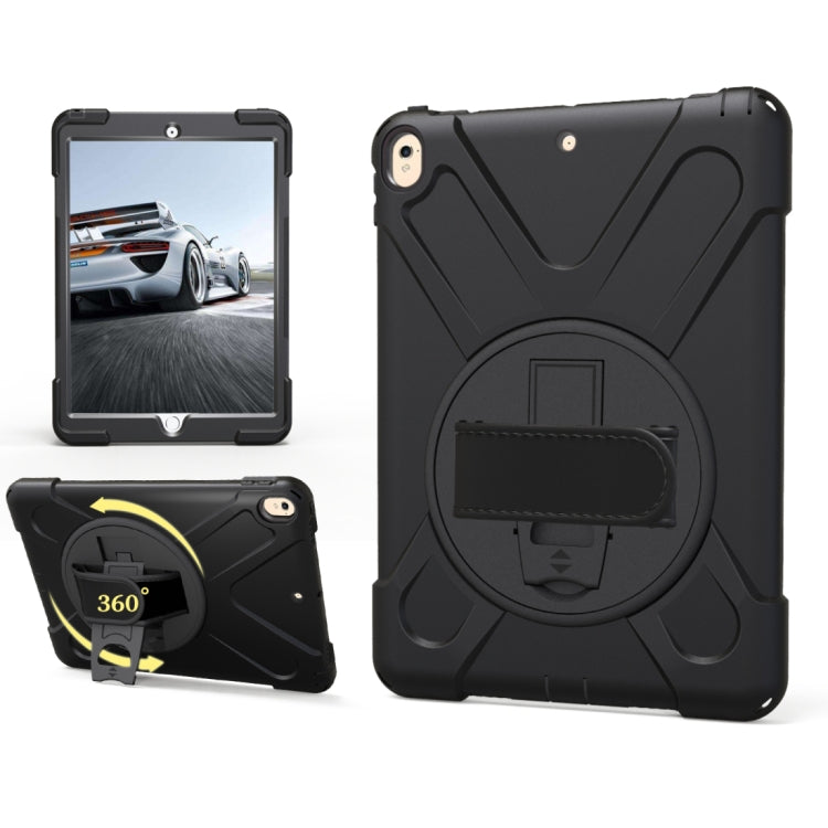For iPad Pro 10.5 inch 360 Degree Rotation PC + Silicone Protective Case with Holder & Hand-strap (Black) - iPad Pro 10.5 inch Cases by buy2fix | Online Shopping UK | buy2fix
