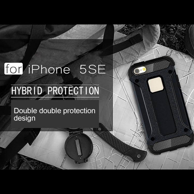 Tough Armor TPU + PC Combination Case for iPhone iPhone SE & 5 & 5s(Dark Blue) by buy2fix