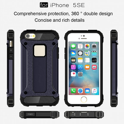 Tough Armor TPU + PC Combination Case for iPhone iPhone SE & 5 & 5s(Dark Blue) by buy2fix