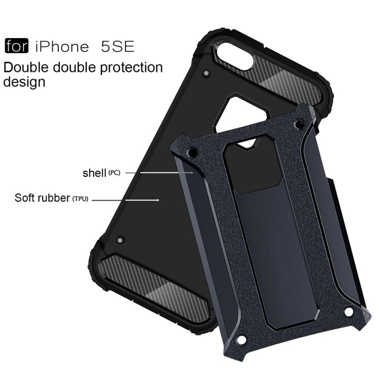 Tough Armor TPU + PC Combination Case for iPhone iPhone SE & 5 & 5s(Dark Blue) by buy2fix