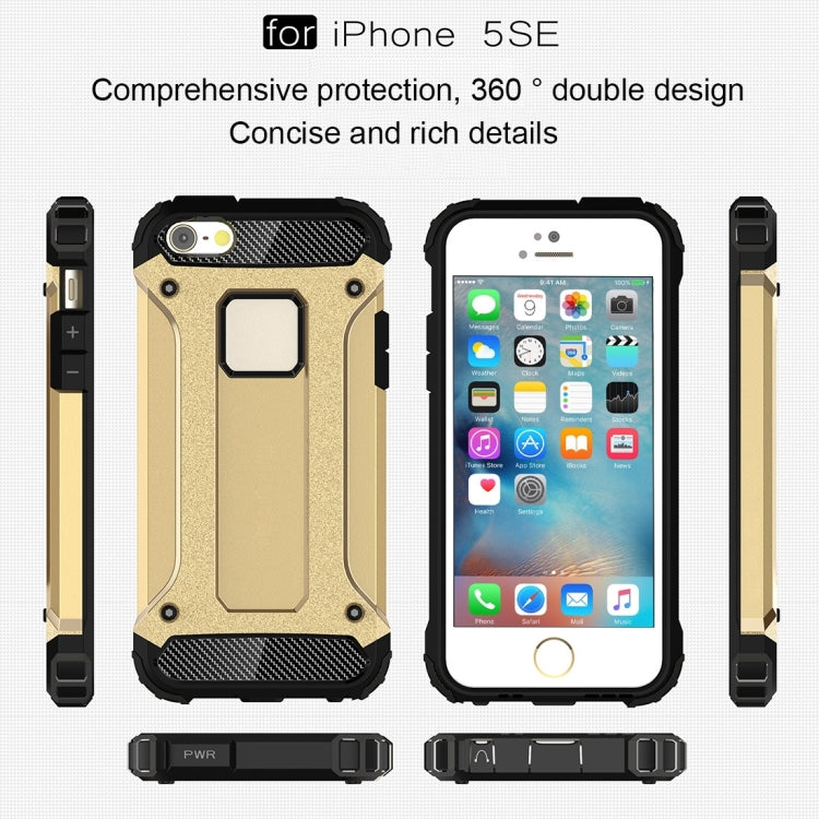 Tough Armor TPU + PC Combination Case for iPhone SE & 5 & 5s(Gold) by buy2fix