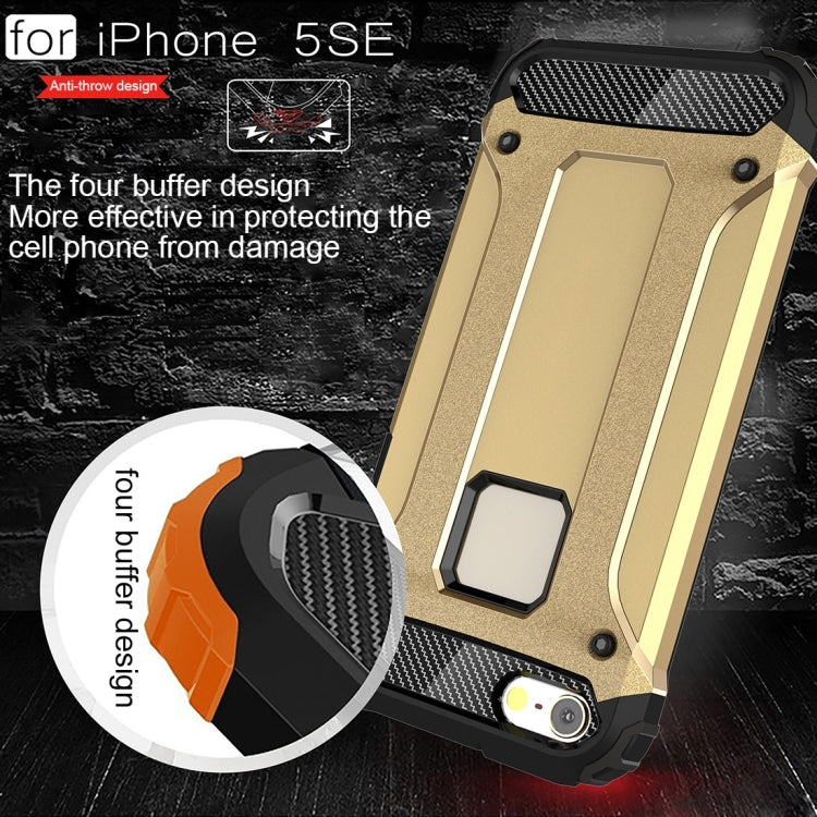 Tough Armor TPU + PC Combination Case for iPhone SE & 5 & 5s(Gold) by buy2fix