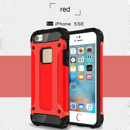Tough Armor TPU + PC Combination Case for iPhone SE & 5 & 5s(Red) by buy2fix