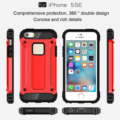 Tough Armor TPU + PC Combination Case for iPhone SE & 5 & 5s(Red) by buy2fix