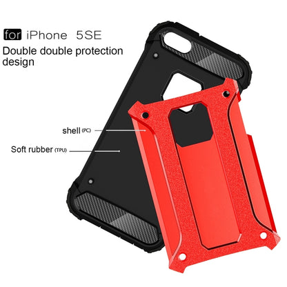 Tough Armor TPU + PC Combination Case for iPhone SE & 5 & 5s(Red) by buy2fix