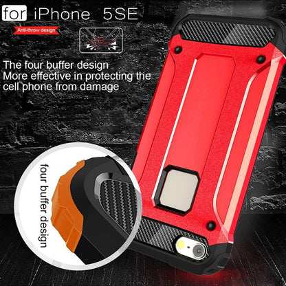 Tough Armor TPU + PC Combination Case for iPhone SE & 5 & 5s(Red) by buy2fix