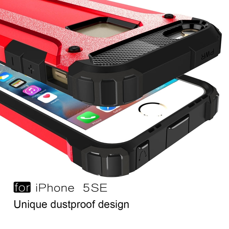 Tough Armor TPU + PC Combination Case for iPhone SE & 5 & 5s(Red) by buy2fix
