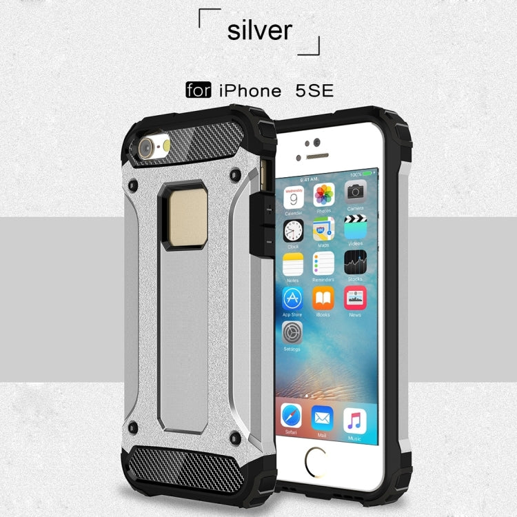 Tough Armor TPU + PC Combination Case for iPhone SE & 5 & 5s(Silver) by buy2fix