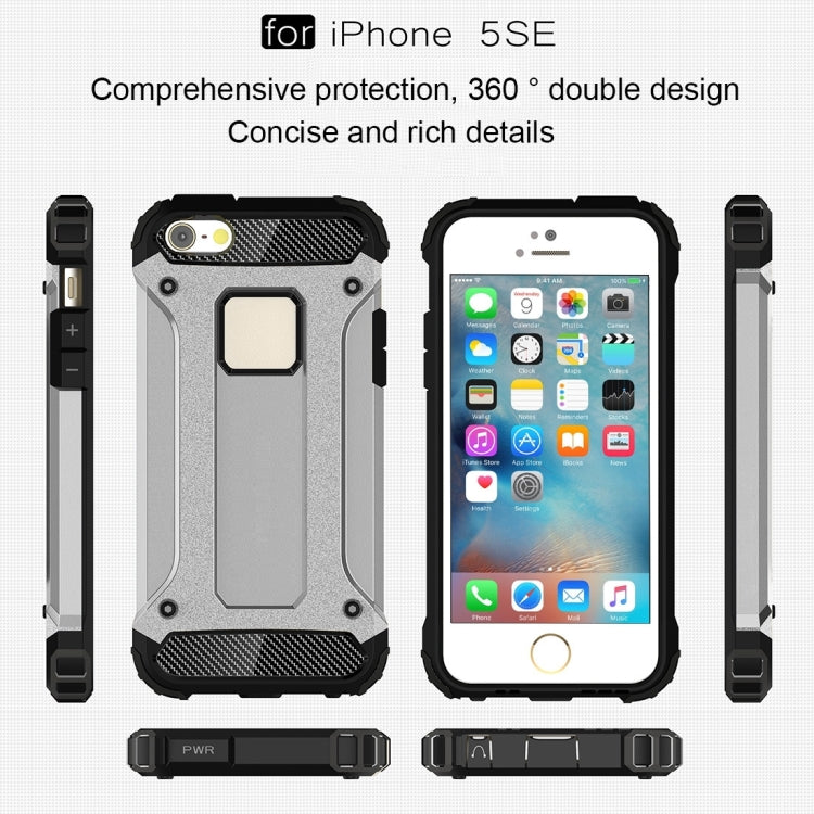 Tough Armor TPU + PC Combination Case for iPhone SE & 5 & 5s(Silver) by buy2fix