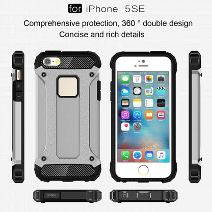 Tough Armor TPU + PC Combination Case for iPhone SE & 5 & 5s(Silver) by buy2fix