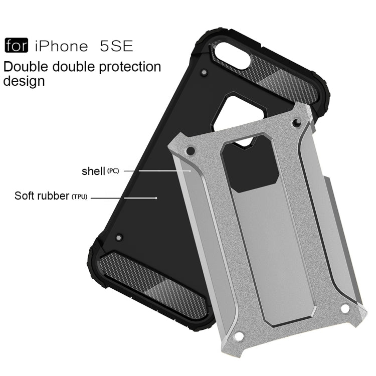 Tough Armor TPU + PC Combination Case for iPhone SE & 5 & 5s(Silver) by buy2fix