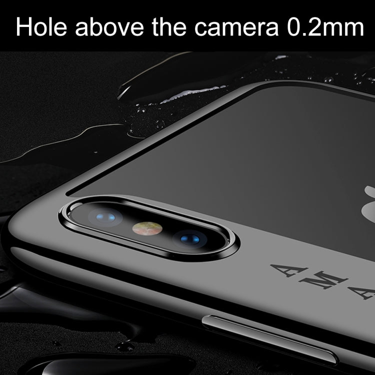 For iPhone X CAFELE Ultra-thin Electroplating Soft TPU Protective Back Cover Case with Ring Holder(Gold) - More iPhone Cases by CAFELE | Online Shopping UK | buy2fix