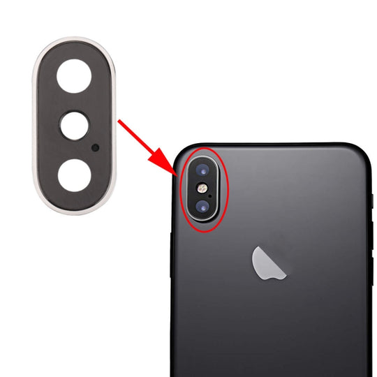 Rückkamera-Objektivring für iPhone X (Silber)