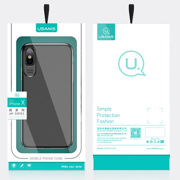 For iPhone X / XS USAMS Jay Series PC Oil Painting Surface Shockproof Protective Back Case (Silver) - More iPhone Cases by USAMS | Online Shopping UK | buy2fix