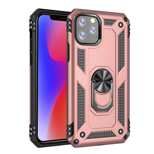 Armor Shockproof TPU + PC Protective Case for iPhone 11 Pro, with 360 Degree Rotation Holder(Rose Gold) by buy2fix
