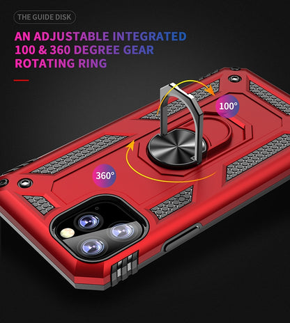 Armor Shockproof TPU + PC Protective Case for iPhone 11 Pro, with 360 Degree Rotation Holder(Rose Gold) by buy2fix