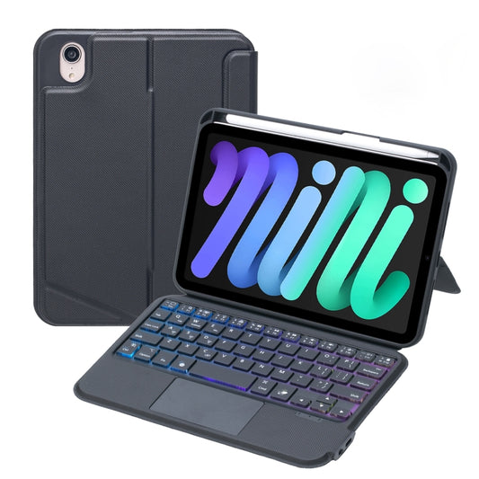 T06-AS For iPad mini6 / mini 7 Touch Backlight Split Type Bluetooth Keyboard Leather Case - For iPad mini by buy2fix | Online Shopping UK | buy2fix
