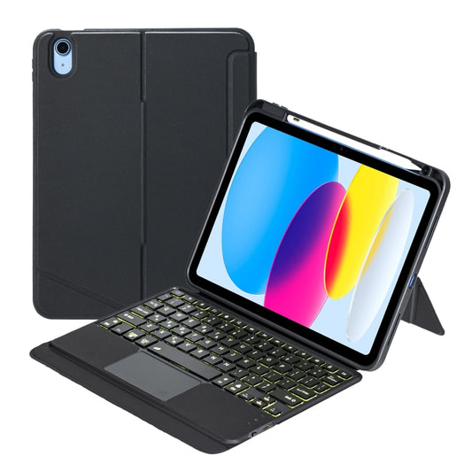 T10-AS For iPad 11 2025 / 10th Gen 10.9 2022 Touch Backlight Split Type Bluetooth Keyboard Leather Case - Universal by buy2fix | Online Shopping UK | buy2fix