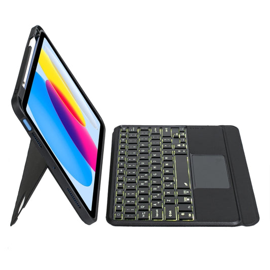 T10-AS For iPad 11 2025 / 10th Gen 10.9 2022 Touch Backlight Split Type Bluetooth Keyboard Leather Case - Universal by buy2fix | Online Shopping UK | buy2fix