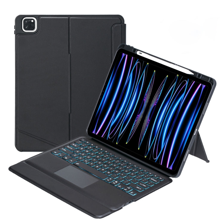 T129-AS For iPad Air 13 2025 / Pro 12.9 2022 / 2021 / 2020 / 2018 Touch Backlight Split Type Bluetooth Keyboard Leather Case - For iPad Pro by buy2fix | Online Shopping UK | buy2fix