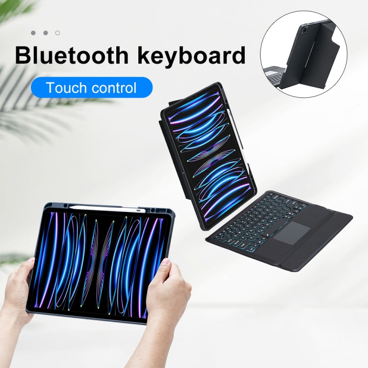 T129-AS For iPad Air 13 2025 / Pro 12.9 2022 / 2021 / 2020 / 2018 Touch Backlight Split Type Bluetooth Keyboard Leather Case - For iPad Pro by buy2fix | Online Shopping UK | buy2fix